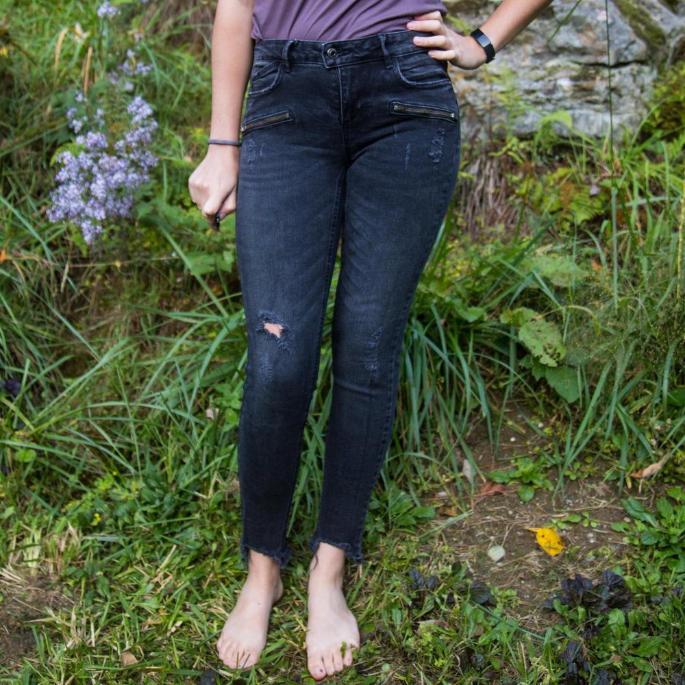 Zara "Z1975" Distressed Skinny Jeans